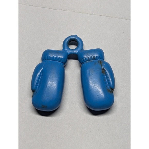 Vintage Boxing Gloves Charm Cracker Jack Gumball Vending Prize Toy Blue - Picture 1 of 2